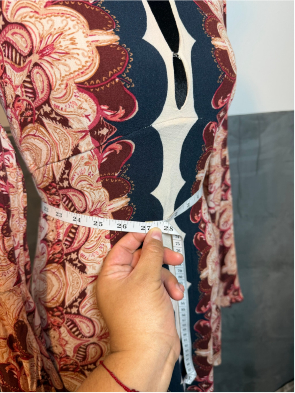Free People Ossie Vibes Dress Size 0 Bell Sleeve Paisley Boho Mini Tunic - Picture 6 of 9